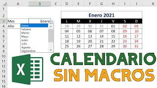 📅 Cómo HACER  INSERTAR un CALENDARIO PERPETUO y DINAMICO en EXCEL 👉 SIN MACROS  2023 [upl. by Collimore]