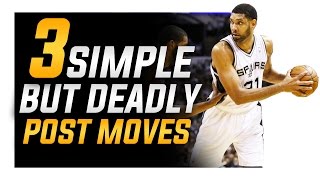 3 Simple BUT Deadly Post Moves Footwork For Centers and Power Forwards [upl. by Neelear]