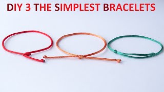 DIY 3 The SIMPLEST Single Strand Friendship Bracelets You Can Make [upl. by Nawaj]