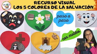 TUTORIAL LOS 5 COLORES DE LA SALVACIÓN PLAN DE SALVACIÓNManualidades cristianasRecurso visual [upl. by Taber850]