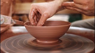 How to Throw Small Stoneware Bowls on the Pottery Wheel [upl. by Ecnadnak957]