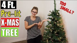 4 Foot PRELIT CHRISTMAS TREE UNBOXING AND ASSEMBLY  Christmas Tree Review for Decoration  Amazon [upl. by Rimaj]