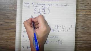 Cramers Rule Solved Example  3x3 matrix [upl. by Hellene]