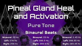 Pineal Gland Activation PURE TONE   Decalcify and Heal  Binaural Beats [upl. by Pages]