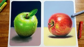 Apple  Oil pastel Drawing asmr  Swanee art [upl. by Eanwahs394]