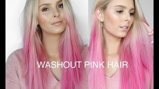 DIY WASHOUT PINK HAIR using LOREAL COLORISTA SPRAY [upl. by Delaryd597]