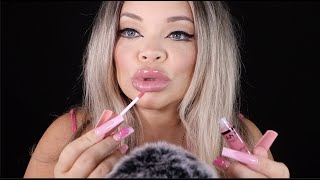 ASMR Lipgloss Application  Pumping  Mouth Sounds [upl. by Fusco36]