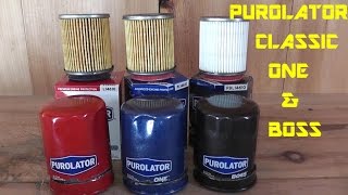 Purolator Classic  Purolator One  Purolator Boss Oil Filter Review  Purolator Oil Filters [upl. by Nnylyam981]