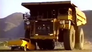 CAT Haul Truck flattens pickup truck [upl. by Brebner]