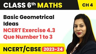 NCERT Exercise 43  Question Number 1 to 3  Basic Geometrical Ideas  Class 6 Maths [upl. by Einaj]