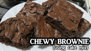 Chewy BROWNIE using Cake Mix  Baking  Chocolate  Snacks  Easy Desserts [upl. by Arhna]