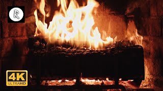 🔥 Crackling Fireplace w Snowstorm Blizzard amp Howling Winds Outside  Relaxing Sounds for Sleep 4K [upl. by Eboj817]