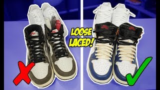 HOW TO LACE JORDAN 1s amp AIR FORCE 1s LOOSELY [upl. by Swinton234]