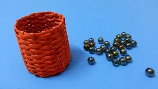 How to make a basket using newspaper [upl. by Ayela271]