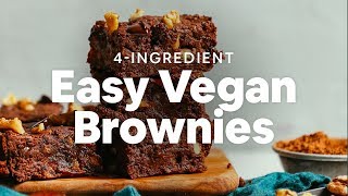 4Ingredient Easy Vegan Brownies  Minimalist Baker Recipes [upl. by Lyrpa]