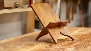 Roubo Folding Bookstand  One Piece of Wood [upl. by Nike259]