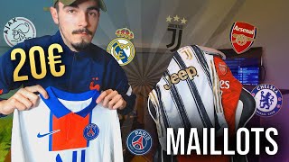 JE RECOIS DES MAILLOTS DE FOOT PAS CHER A 20€ PSG Real Juventus SAISON 2020 2021 [upl. by Aizirtap]