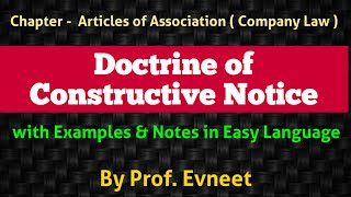 Doctrine of Constructive Notice  Doctrine of constructive notice in hindi [upl. by Charlotta]