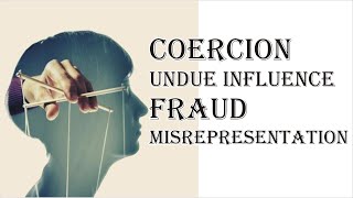 Coercion Undue Influence Fraud Misrepresentation  Indian Contract Act 1872  Law Guru [upl. by Deyas]