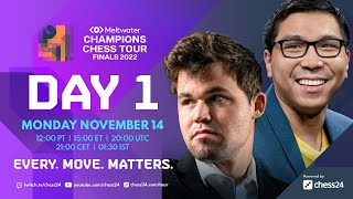 Champions Chess Tour Finals  Day 1  Commentary by David Jovanka amp Kaja [upl. by Schwinn]