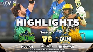 Peshawar Zalmi vs Multan Sultans  Full Match Highlights  Match 27  13 March  HBL PSL 2020 [upl. by Ettezyl]