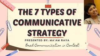 THE 7 TYPES OF COMMUNICATIVE STRATEGYWEEK 8 MODULEORAL COMMUNICATION IN CONTEXT [upl. by Bostow986]