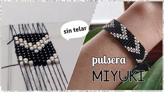 Pulsera Miyuki de mostacillas  sin Telar  Diy Cute [upl. by Riccio]