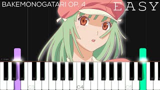 Renai Circulation  Bakemonogatari OP 4  EASY Piano Tutorial [upl. by Sadella584]