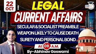 Legal Current Affairs  22 October  Detailed Analysis  By Abhinav Goswami [upl. by Alleira]