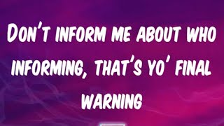 NLE Choppa  quotFinal Warningquot lyrics HQ amp HD [upl. by Brezin]