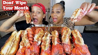 12 LOBSTER TAILS MUKBANG CHALLENGE DONT WIPE YOUR MOUTH [upl. by Norraa]