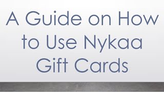 A Guide on How to Use Nykaa Gift Cards [upl. by Mortie]