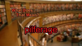 What does pilferage mean [upl. by Letnahs44]