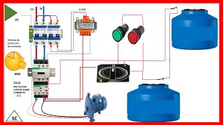 INSTALACIÓN ELÉCTRICA automatismo llenado de tanque y cisterna monofásico [upl. by Akihsat]