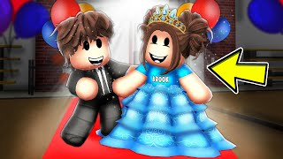 Baby Brooks FIRST SCHOOL DANCE In Roblox Brookhaven [upl. by Thirza]