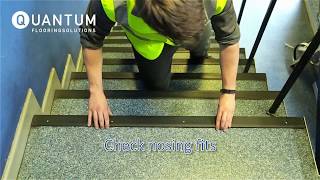 How to correctly install a stair nosing stair edging with Quantum Flooring [upl. by Panayiotis437]