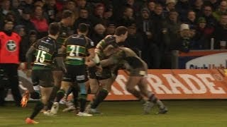 Huge hit from Joe Marler on George North [upl. by Emelun]