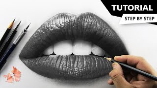 How to Draw Realistic LIPS  Tutorial for BEGINNERS [upl. by Adiene]