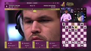 Magnus Carlsen vs Hikaru Nakamura FINAL GAME 1  Rapid Meltwater Champions Chess Tour Finals [upl. by Beauregard898]