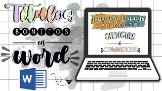 Cómo hacer títulos bonitos en Word [upl. by Dorothi722]