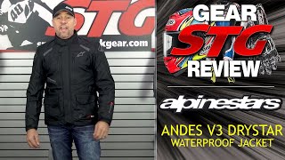 Alpinestars Andes V3 Drystar Waterproof Jacket Review  Sportbike Track Gear [upl. by Leanor]