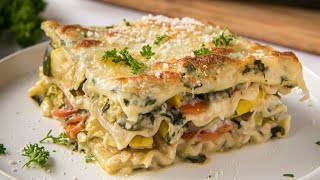 Easy Vegetable Lasagna Recipe [upl. by Adnolaj]