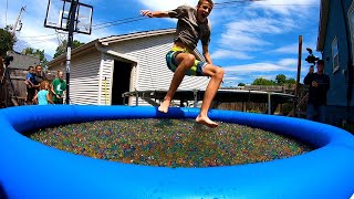 1 Million Orbeez  Swimming Pool  Trampoline [upl. by Christenson]