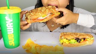 ASMR Subway Italian BMT Sandwich and Chips EATING SOUNDS [upl. by Esirehc]