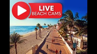 Live Beach Cam Hollywood Beach Broadwalk Florida [upl. by Arocat]