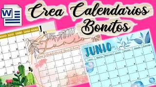 COMO HACER CALENDARIOS BONITOS EN WORD✨ COMO INSERTAR CALENDARIO EN WORD💖 FÁCIL Y RÁPIDO✅ [upl. by Cis]