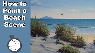 How to Paint Sea Beach in Acrylic Time Lapse [upl. by Tobias64]