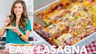 Beef Lasagna Recipe  Easy Dinner   Natashas Kitchen [upl. by Macario]