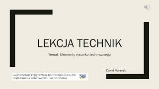 Lekcja technik Elementy rysunku technicznego klasa 5 SP [upl. by Aubrie686]