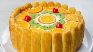 Tort diplomat  Ladyfingers Fruit Cake CC Eng Sub  JamilaCuisine [upl. by Thurnau768]